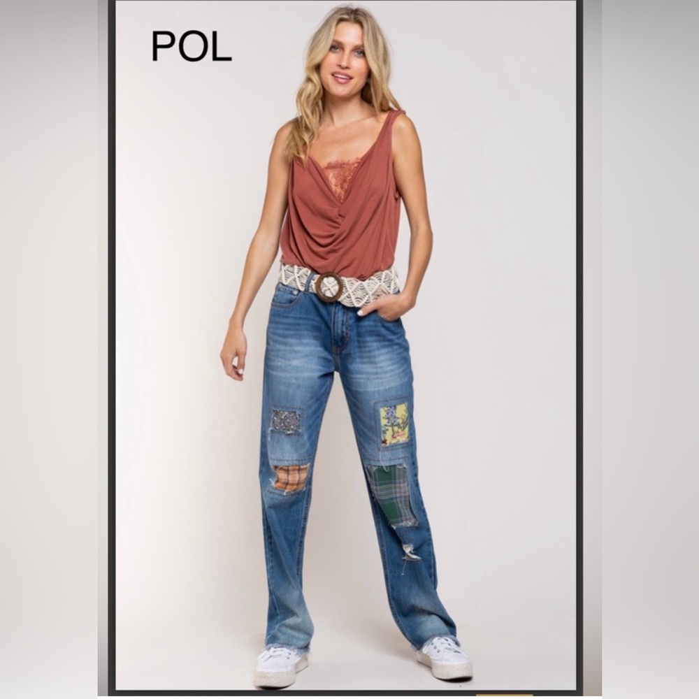 #902 POL pretty Rust Sleeveless Top w/lace inset-perfect as layer or alone! M - Picture 4 of 7